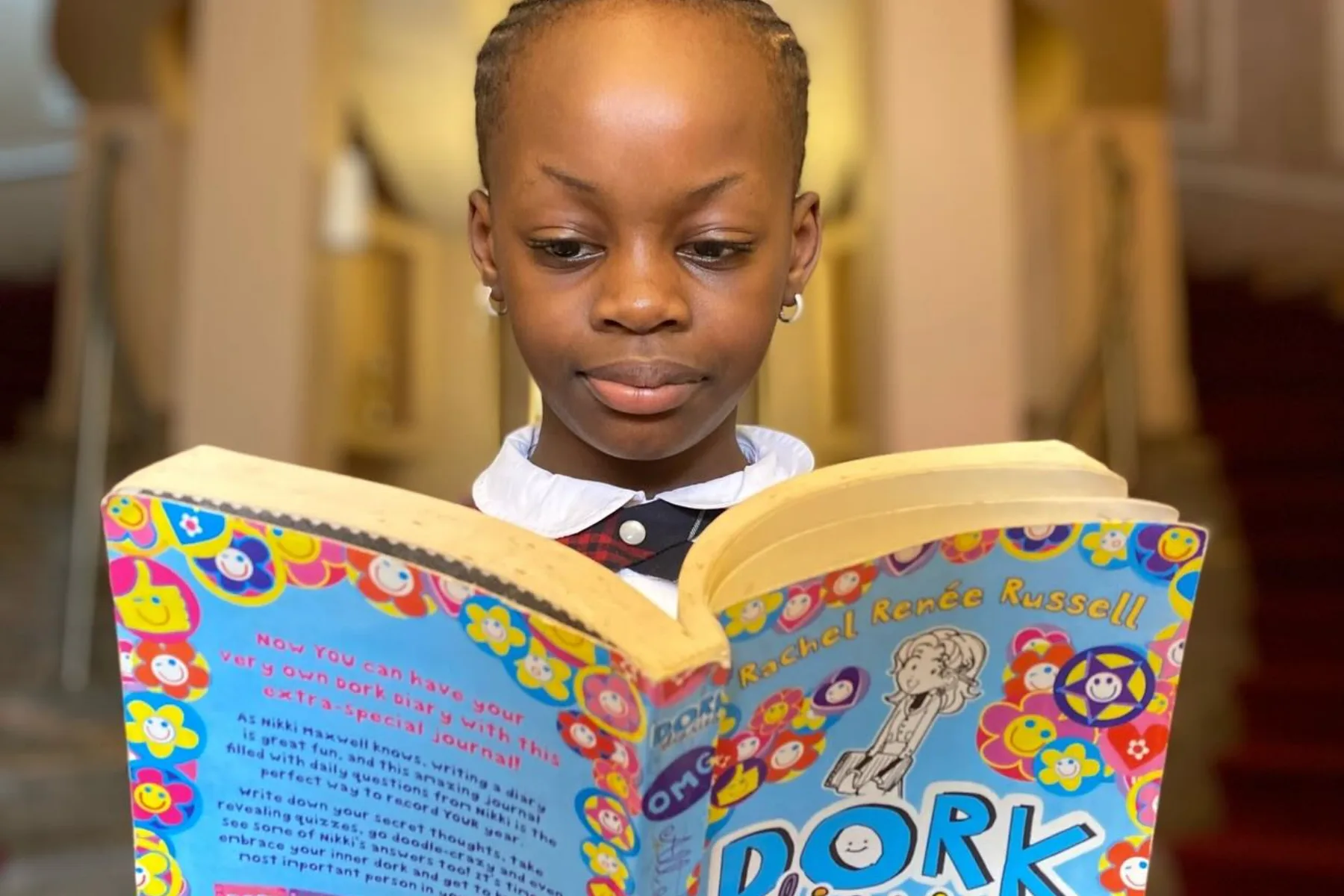 A student reading independently.
